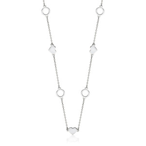 Colier argint cu inimi si cercuri DiAmanti Z1686N-DIA (Argint 925‰ 2,1 g.)